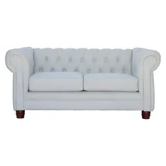 GENERICO - Sofá Capitone 2 Cuerpos ecocuero pu blanco