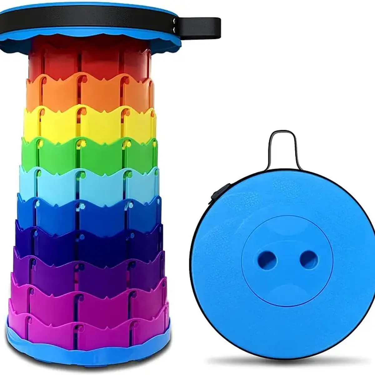 GENERICO - Taburete Plegable Portátil de Plástico Retráctil Silla Multicolor
