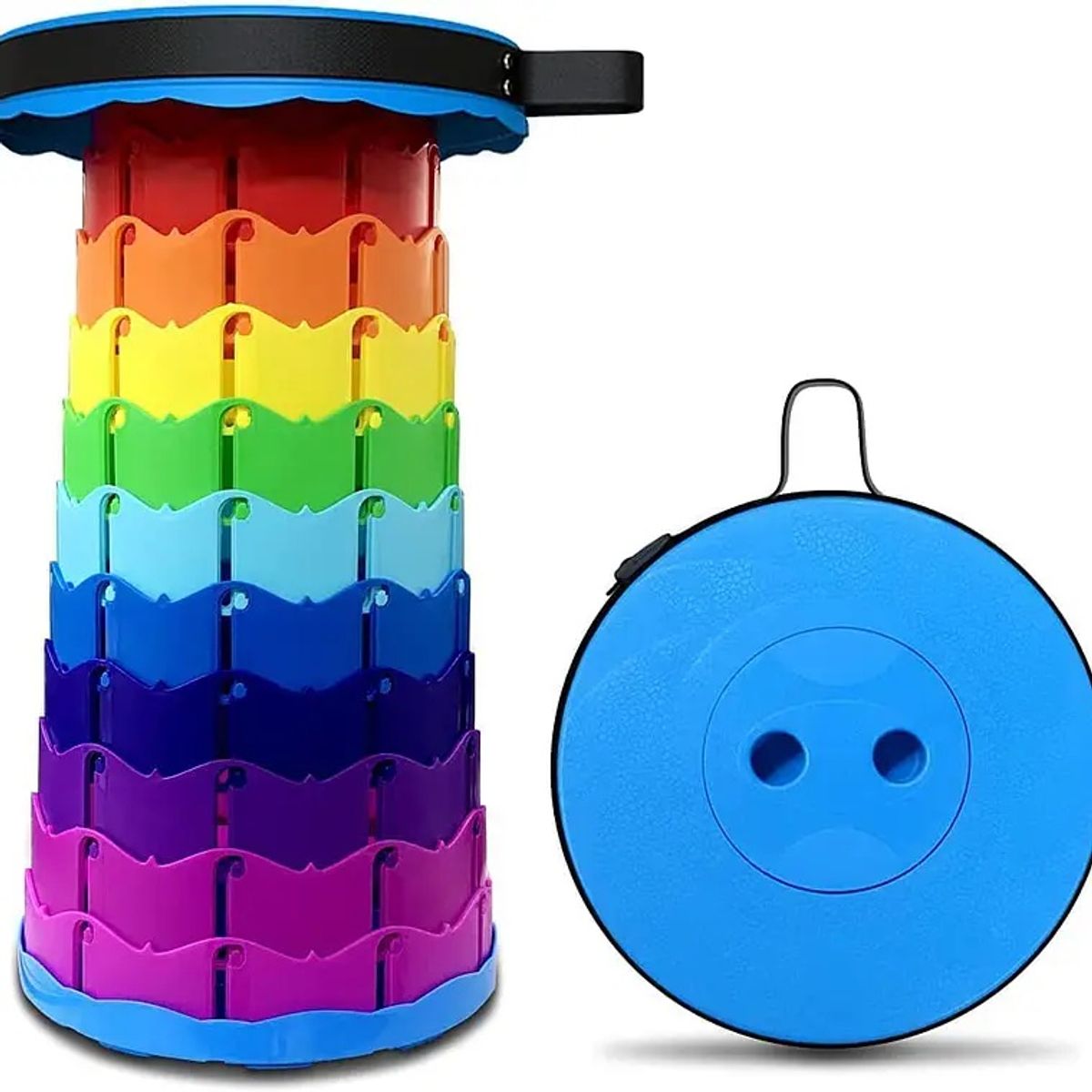 GENERICO - Taburete Plegable Portátil de Plástico Retráctil Silla Multicolor
