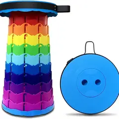 GENERICO - Taburete Plegable Portátil de Plástico Retráctil Silla Multicolor