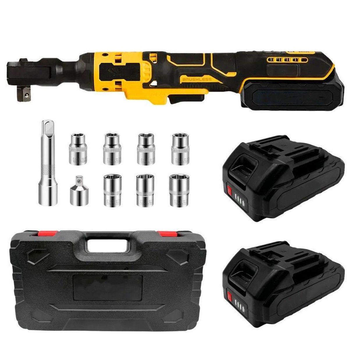 GENERICO - Llave Chicharra Eléctrica Inalámbrica Pro 80 Nm + 2 Baterías