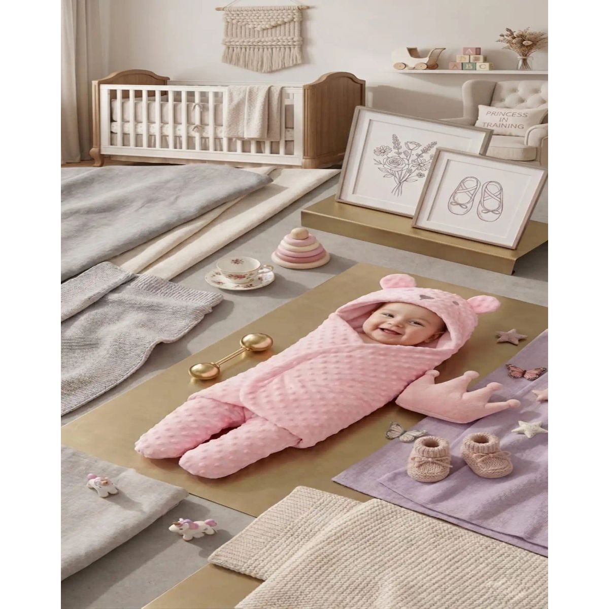 GENERICO - Manta De Dormir Bebé Minky Soft Térmica Con Piernas
