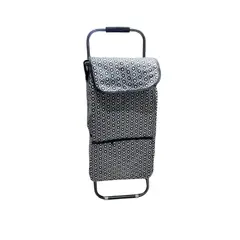 GENERICO - Carrito de Feria Reforzado Multiuso - Plegable con Bolsa de 57cm AZUL
