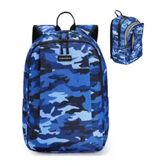 MOMMORE - Mochila Grande para Niños Educación Básica 28L - Azul