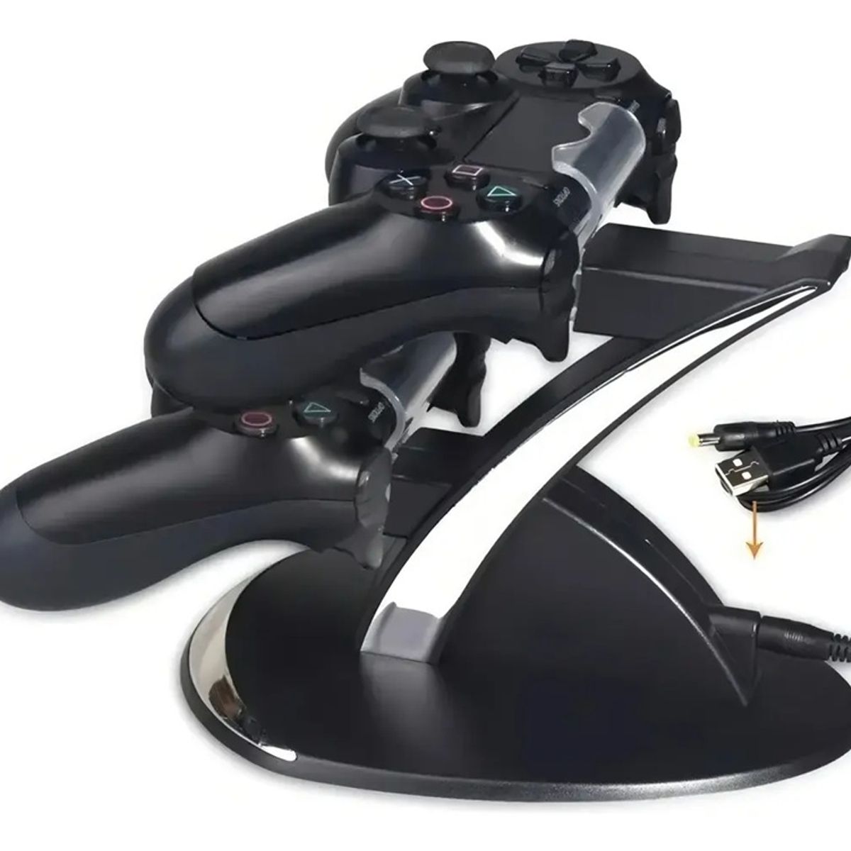 GENERICO - Cargador doble base Ps4 Soporte Control