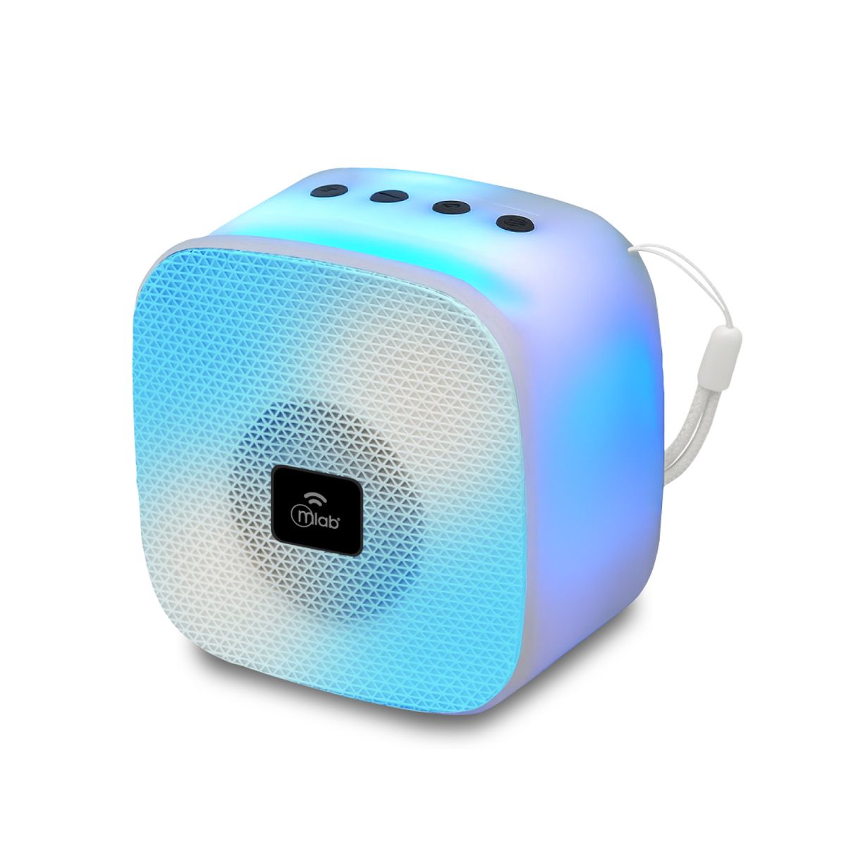 MLAB - PARLANTE PORTATIL MINI FLAMING CUBE BT TWS FM USB 5W BLANCO 09675