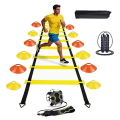GENERICO - Kit Entrenamiento Agilidad Futbol Escalera Conos Cuerda