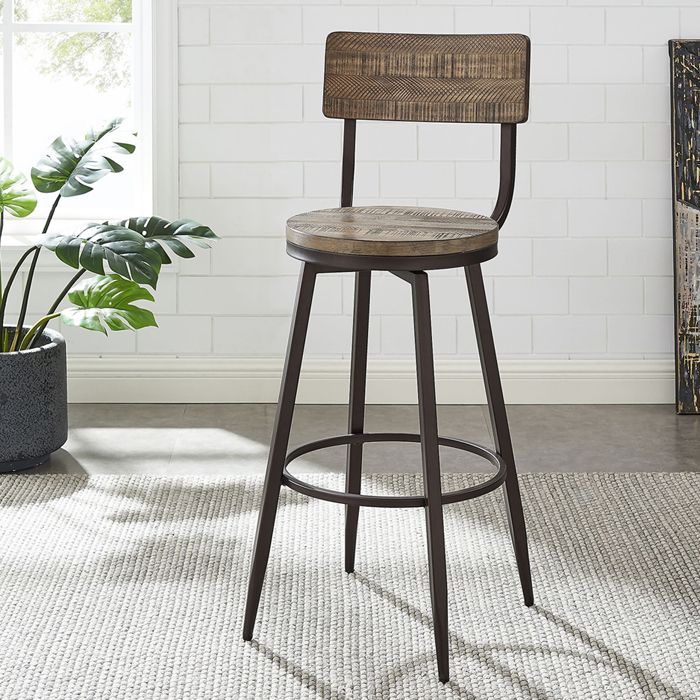 Taburete Walnut C/ Respaldo 2 UNIDADES