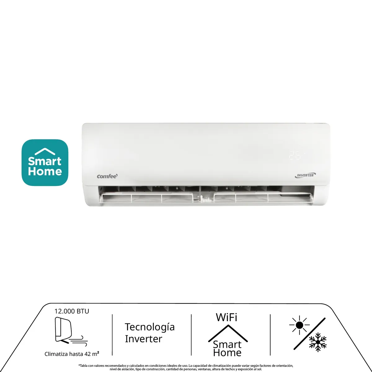 MIDEA - Aire Acondicionado Split Inverter Comfee 12000 BtuH Midea