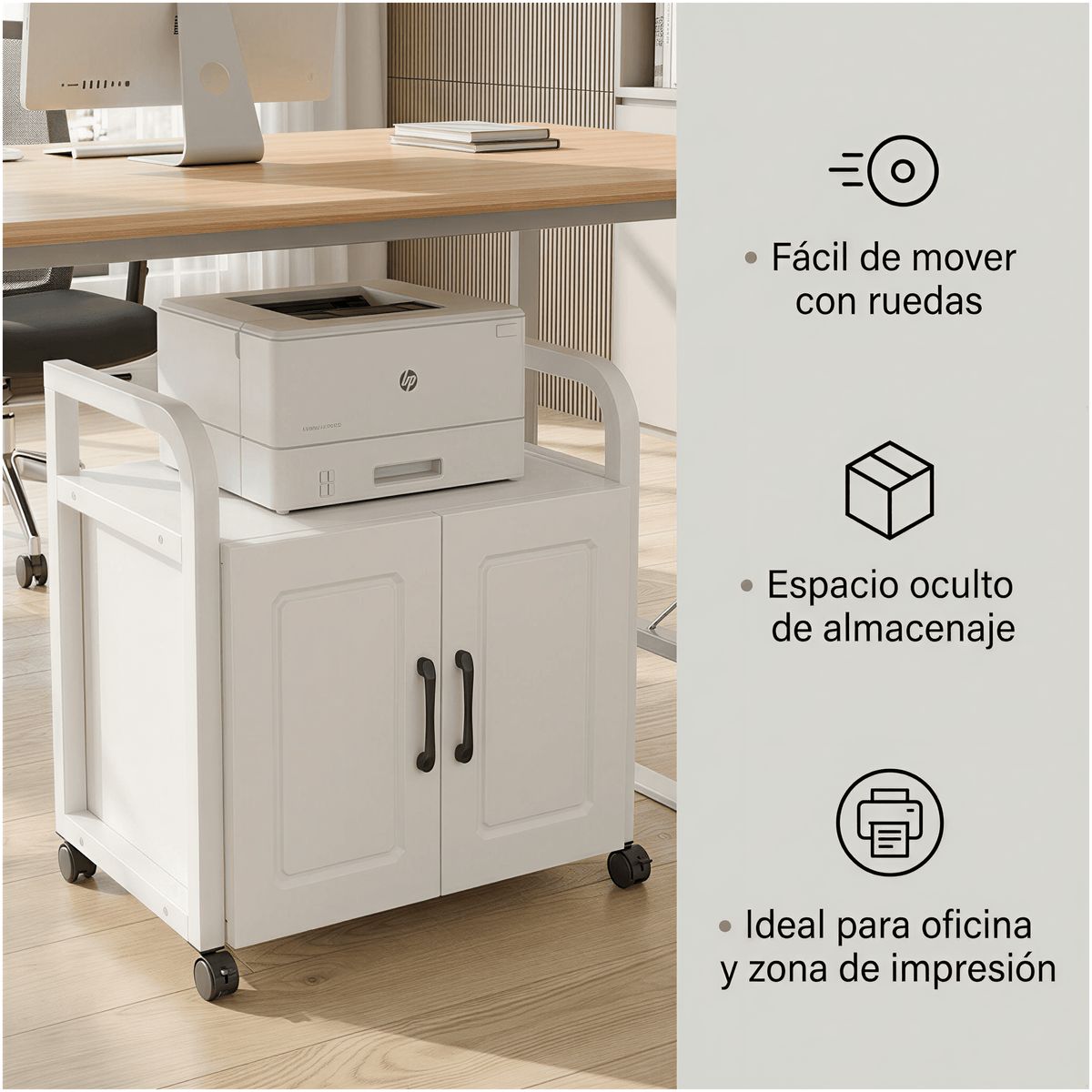 HOMER DESIGN - Mueble De Oficina Cajonera Archivador Porta Impresora 50cm