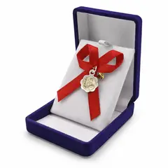 TODOJOYAS - Medalla Plata 925 Con Dorado San Benito Bebe Cinta Roja