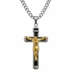 TODOJOYAS - Collar Crucifijo INRI Cadena Gourmet 60 cm Acero