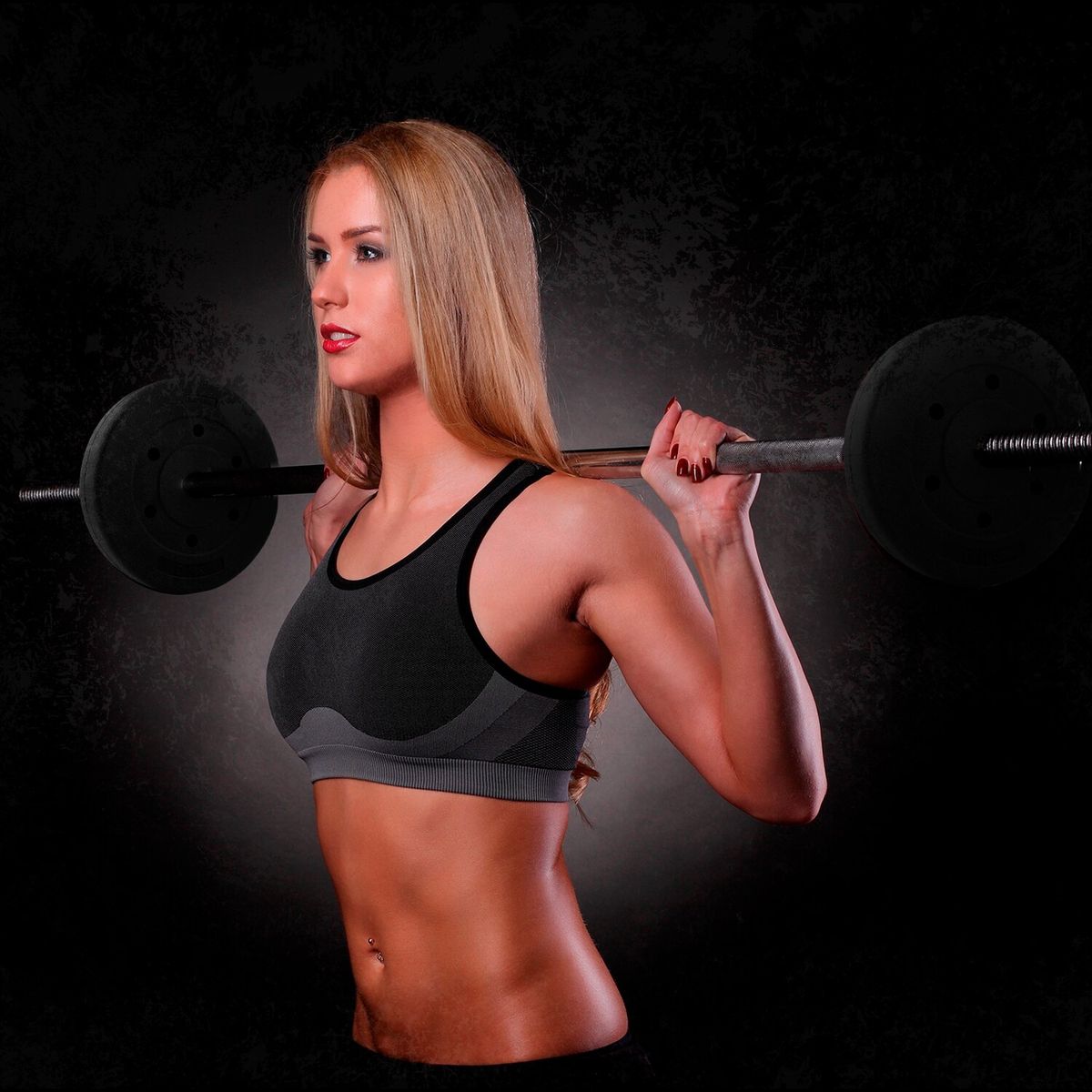 ATLETIS - Disco de Cemento 2 Kg para Barra PVC Negro