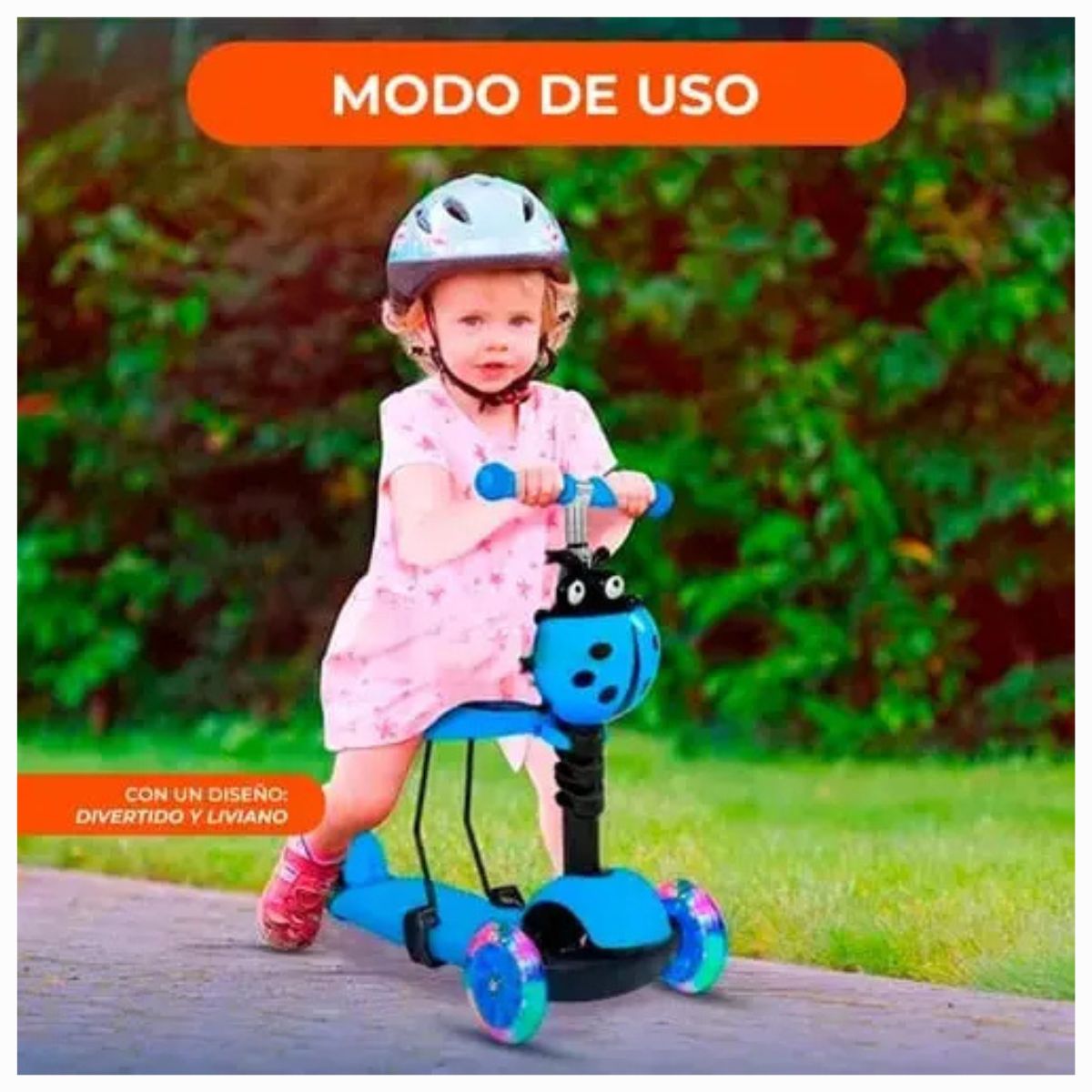 GENERICO - Monopatín Scooter Tipo Chinita 3 en 1
