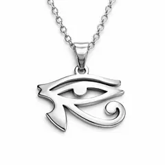 TODOJOYAS - Collar Ojo de Horus Acero Cadena 50cm Plateado
