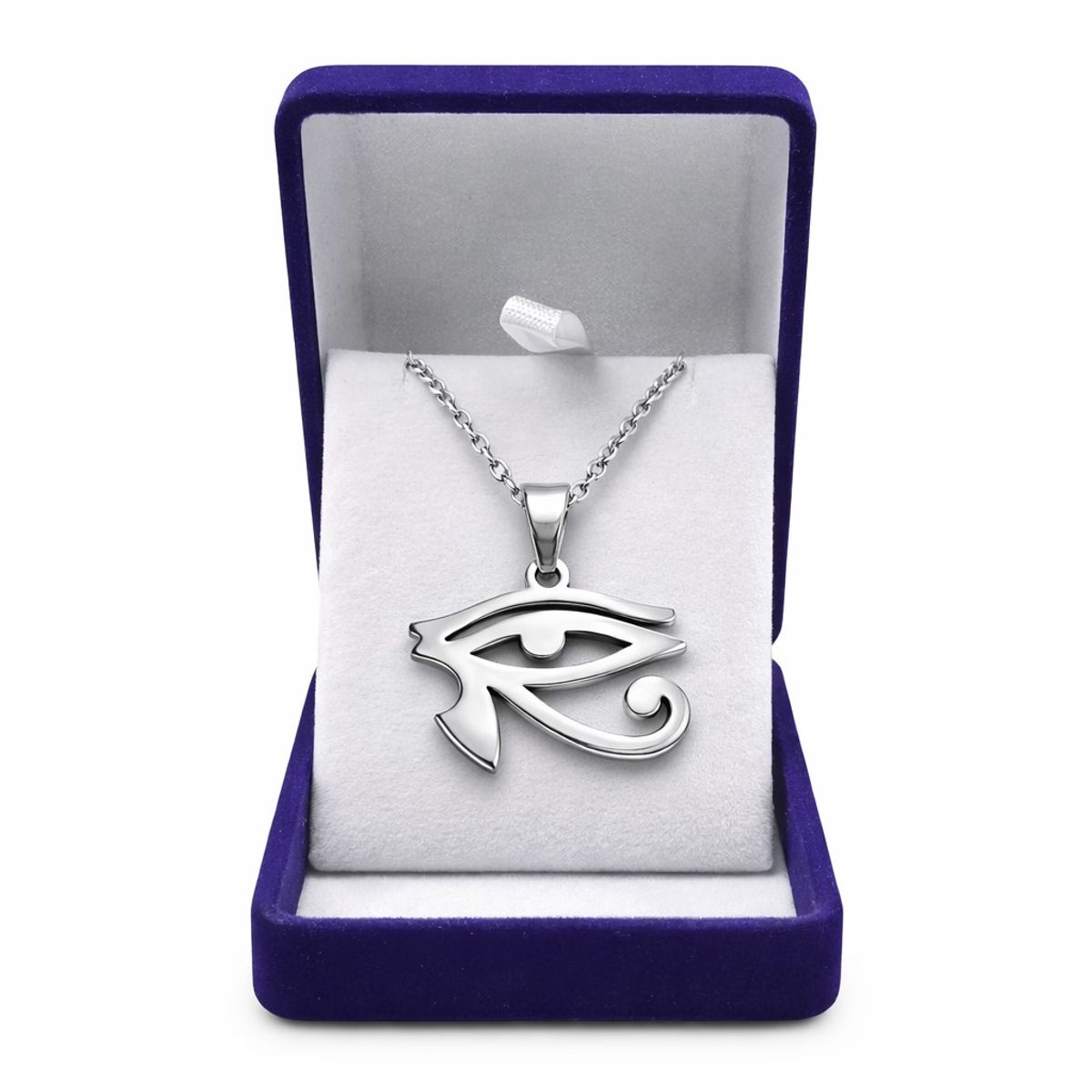TODOJOYAS - Collar Ojo de Horus Acero Cadena 50cm Plateado