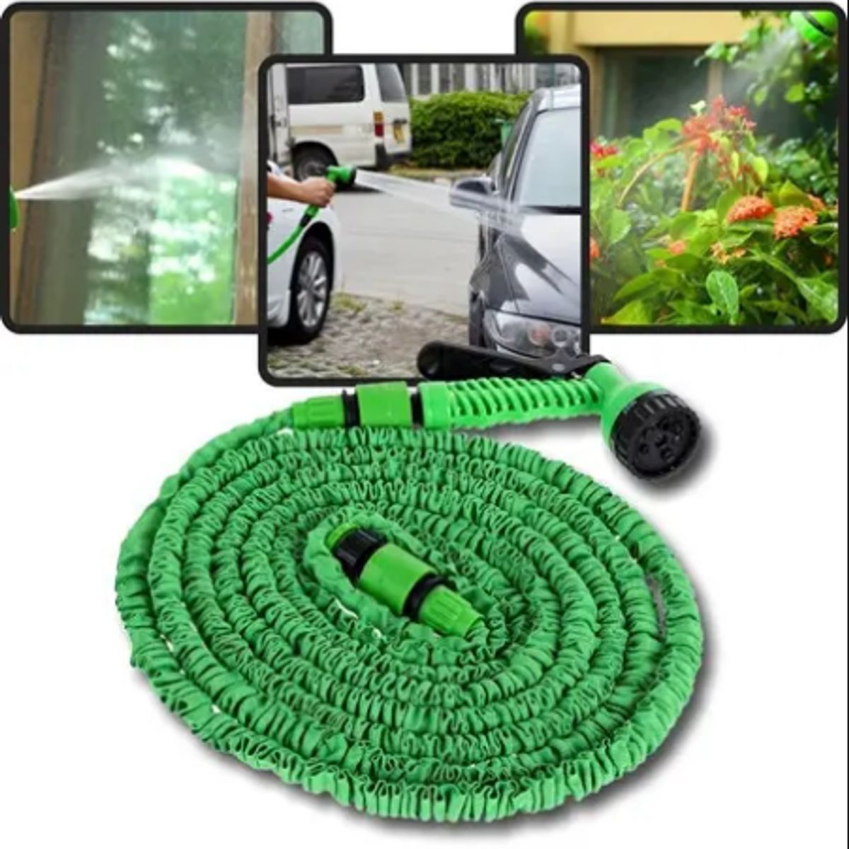 GENERICO - Manguera Retráctil Expandible Jardín Magic Hose 30 Metros Color Verde lima