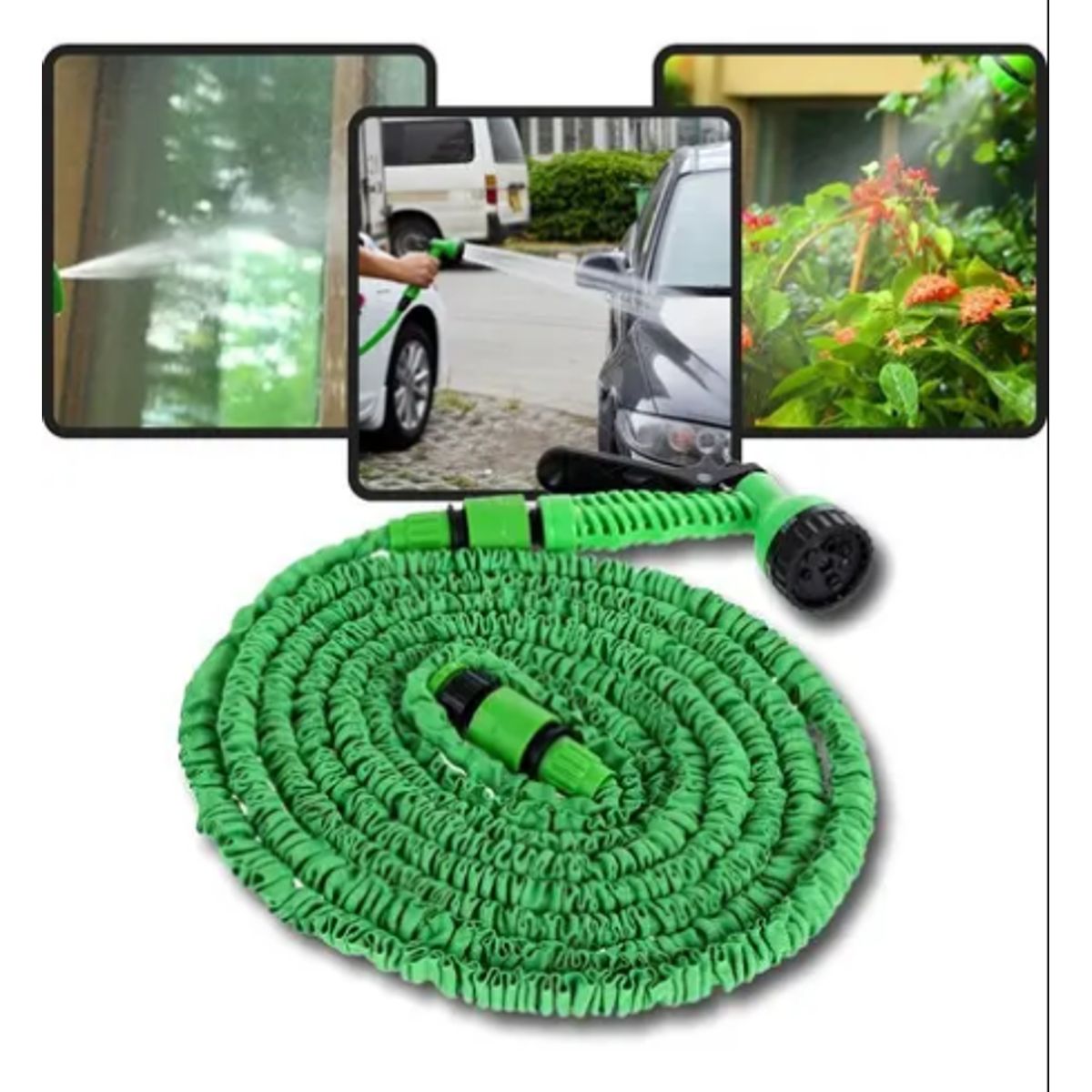 GENERICO - Manguera Retráctil Expandible Jardín Magic Hose 30 Metros Color Verde lima