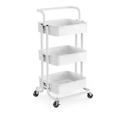GENERICO - Carrito Armable Multiuso Con Ruedas Metal Blanco
