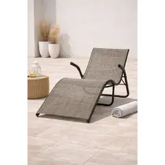 EN VARA'S MEATS & GRILL - Reposera Lounge Aluminio Plegable Gris Melange En Varas