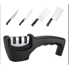 GENERICO - Afilador De Cuchillo Tijera Cocina 3 Etapas Acero Y Cerámica