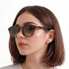 NOVY - Gafas Lentes De Sol Retro Redondas Carey Polarizadas Unisex