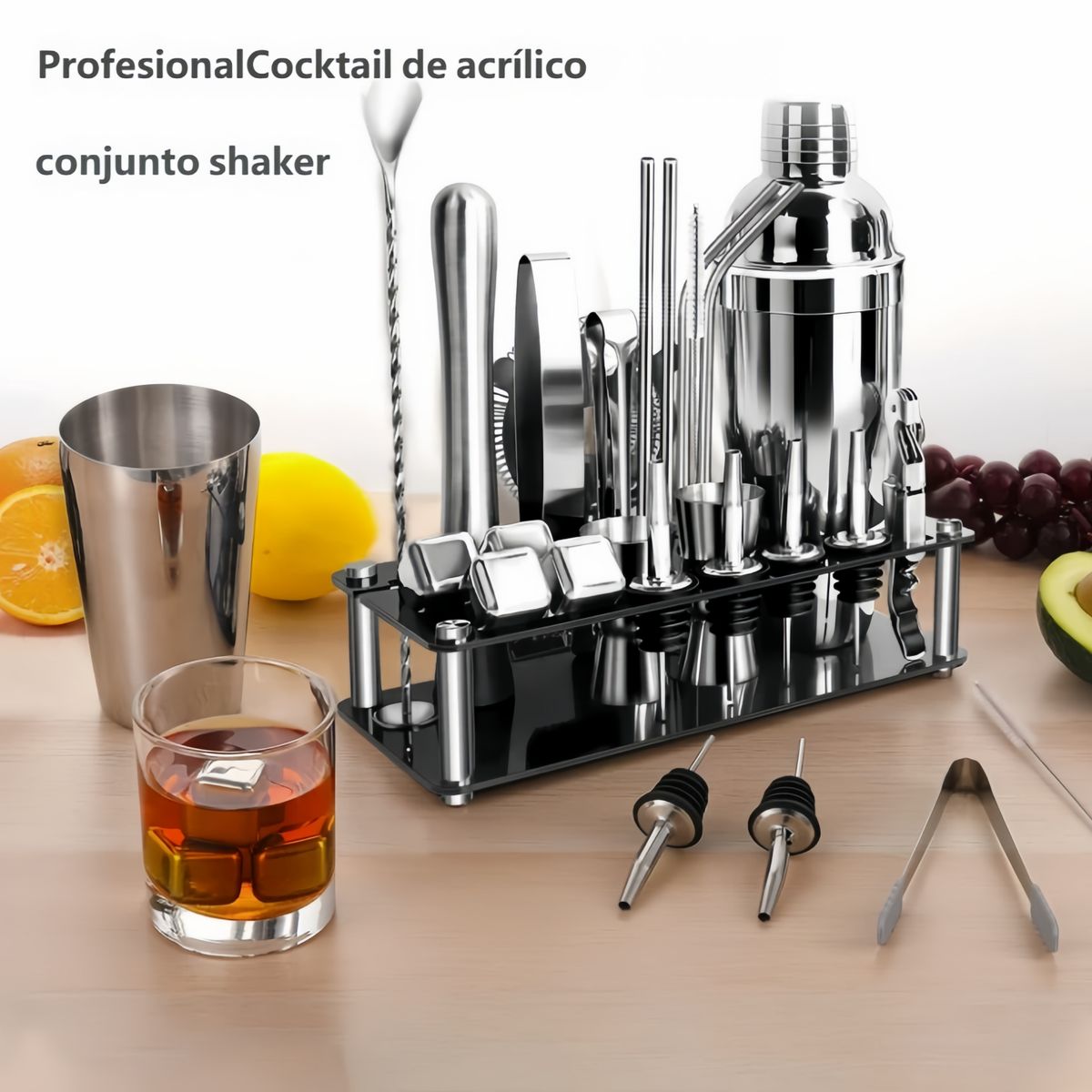 GENERICO - Juego De Cócteles Para Bar Pub 23 Piezas 750m Con Base