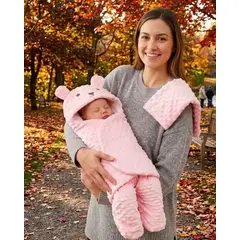 GENERICO - Saco de Dormir Térmico para Bebé Diseño Oso con Orejitas