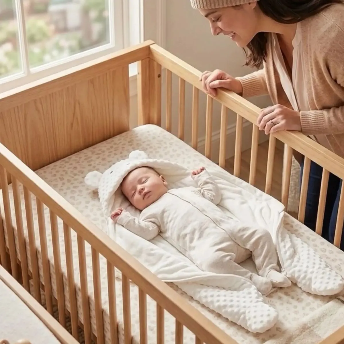 GENERICO - Saco de Dormir Térmico para Bebé Diseño Oso con Orejitas