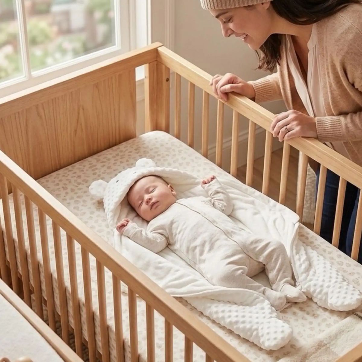 GENERICO - Saco de Dormir Térmico para Bebé Diseño Oso con Orejitas