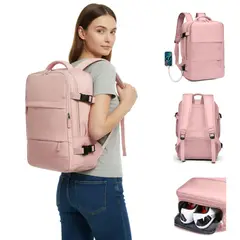 SANKARA - Mochila de Viaje 35L, Mochila Escolar y de Trabajo, Ligera, Resistente Con Entrada Usb
