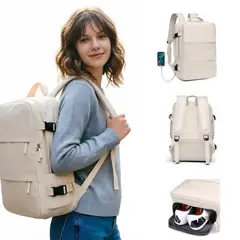 SANKARA - Mochila de Viaje 35L, Mochila Escolar y de Trabajo, Ligera, Resistente Con Entrada Usb