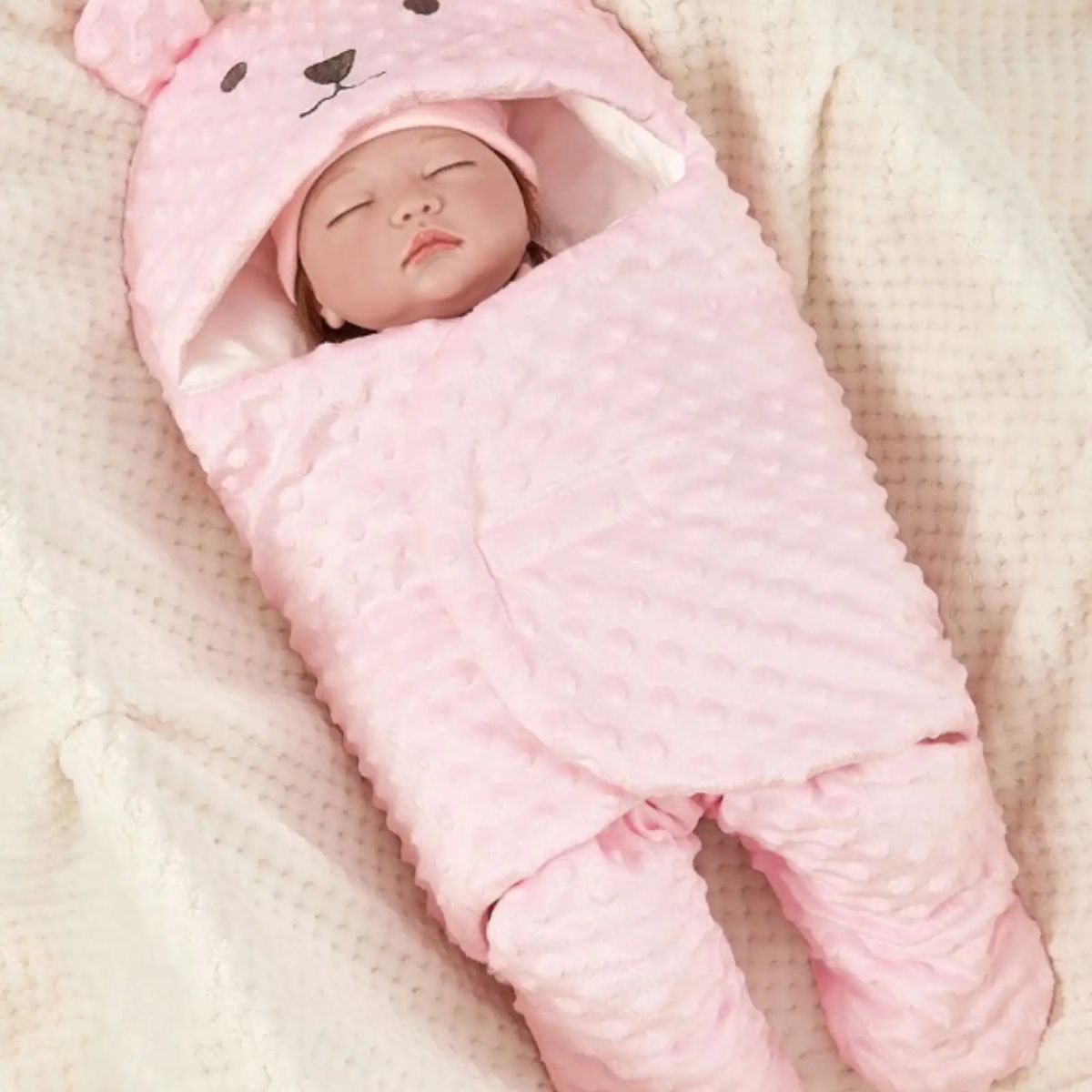 GENERICO - Saco de Dormir Térmico para Bebé Diseño Oso con Orejitas