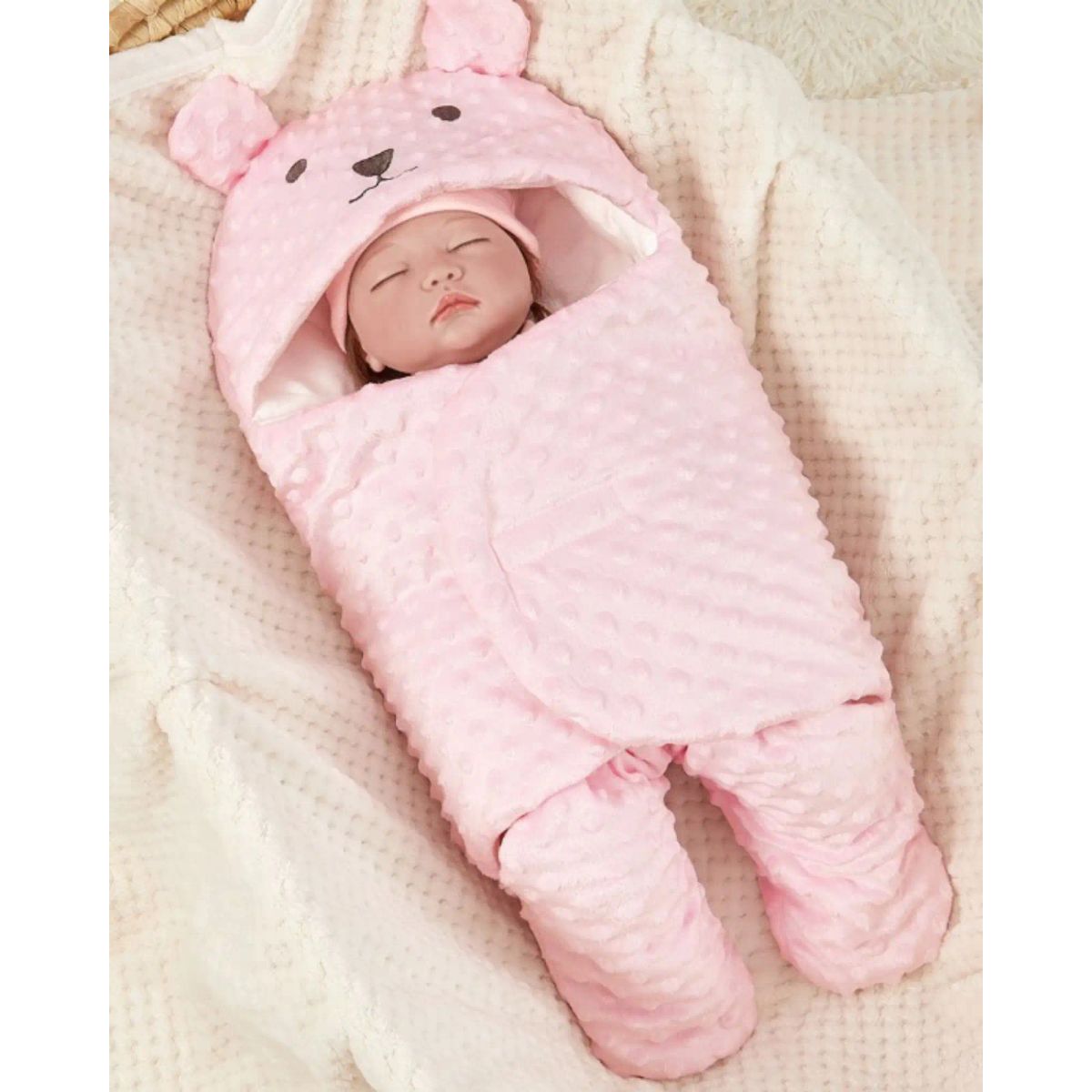 GENERICO - Saco de Dormir Térmico para Bebé Diseño Oso con Orejitas