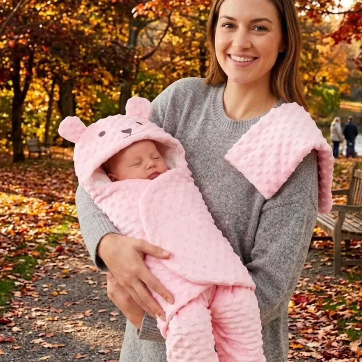 GENERICO - Saco de Dormir Térmico para Bebé Diseño Oso con Orejitas