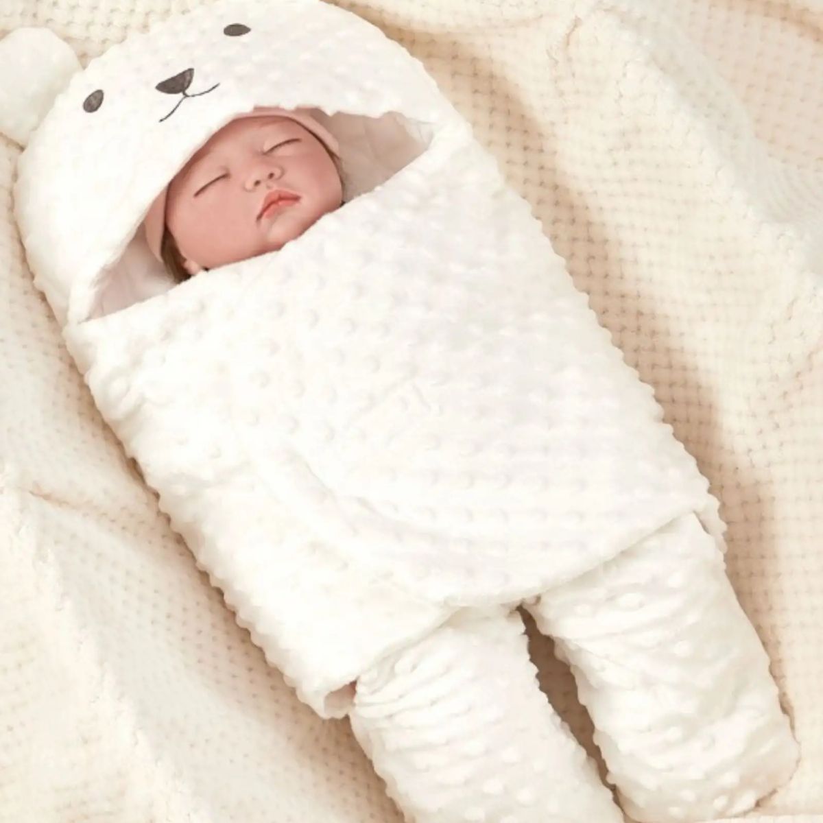 GENERICO - Saco de Dormir Térmico para Bebé Diseño Oso con Orejitas