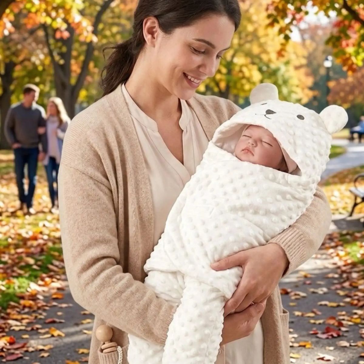 GENERICO - Saco de Dormir Térmico para Bebé Diseño Oso con Orejitas