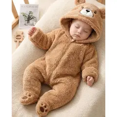 GENERICO - Pijama Osito Peluche Bebé Enterito Térmico Acolchado Invierno