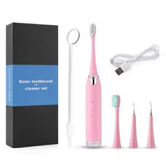 TIOZONEY - Kit cepillo de dientes eléctrico multifuncional y limpiador dental