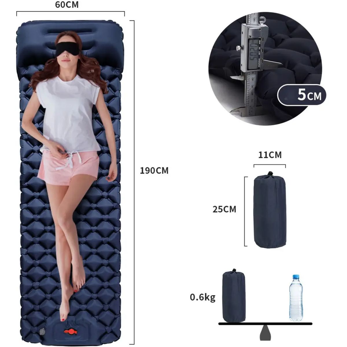 GENERICO - Colchón Inflable Plegable Portátil Paraacampar Colchonet