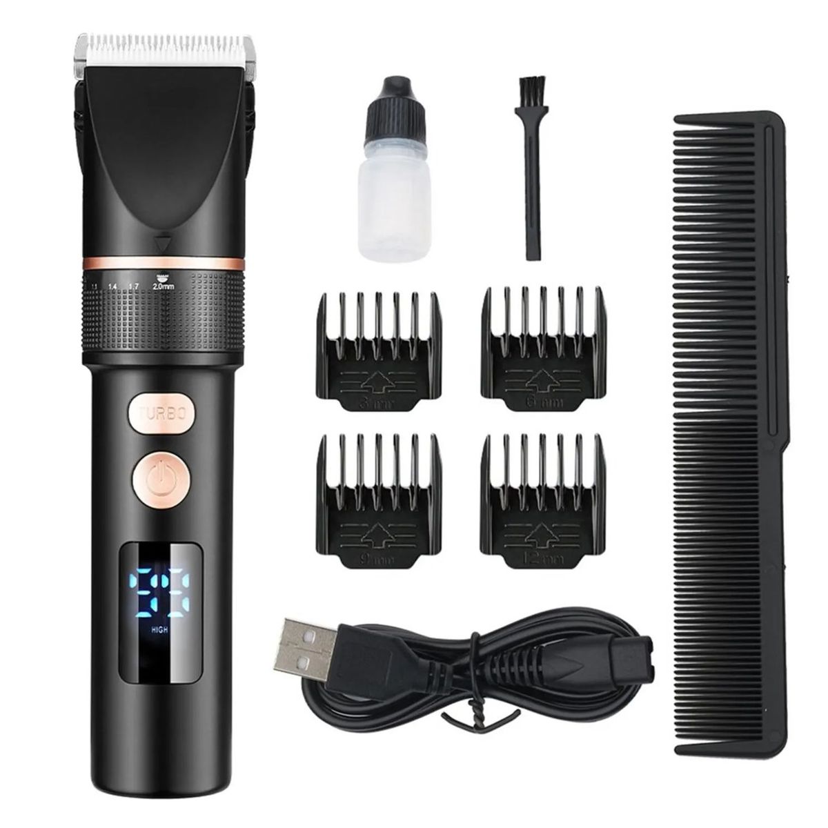TIOZONEY - Cortapelos para hombres con cuchilla de aleación de titanio eléctrica