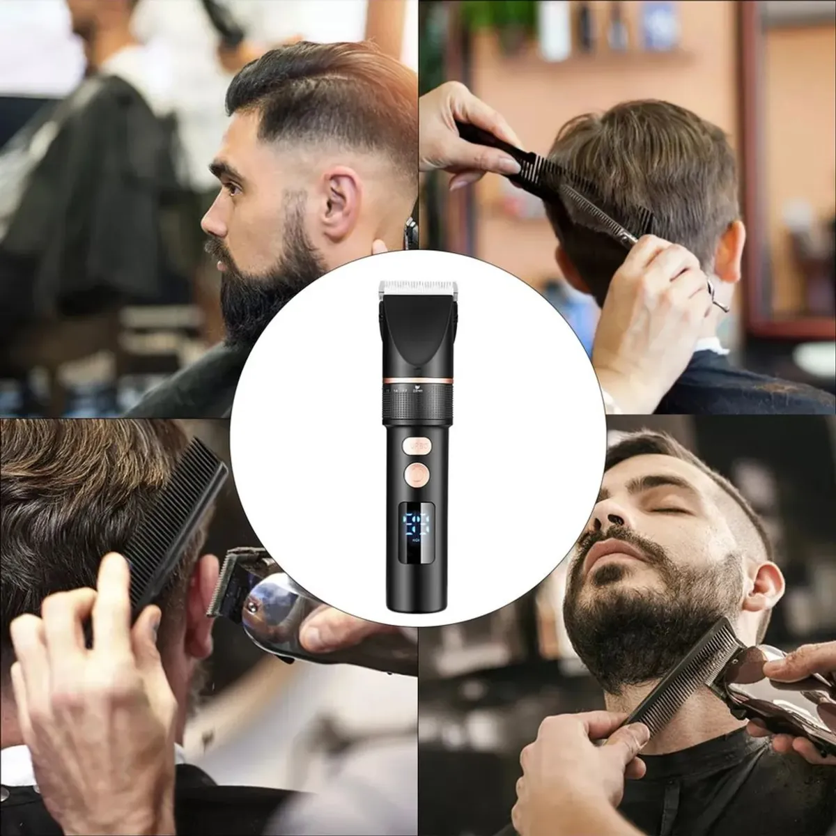 TIOZONEY - Cortapelos para hombres con cuchilla de aleación de titanio eléctrica