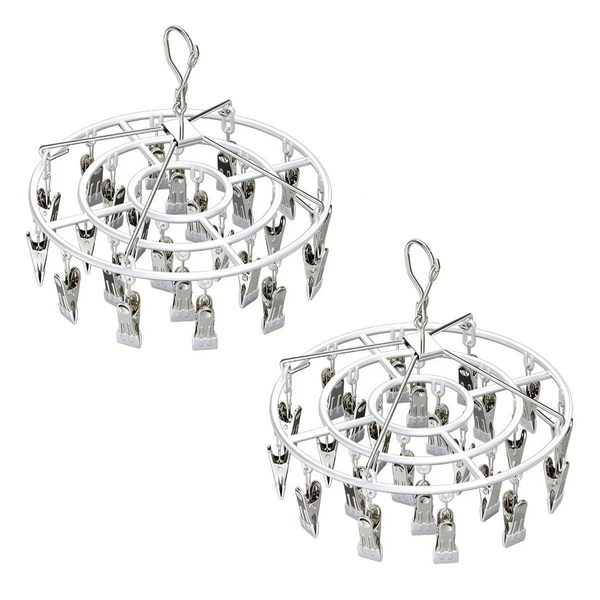 KINDA NICE - 2u Colgador De Calcetín Ropa Interior De 24 Clips Plegable