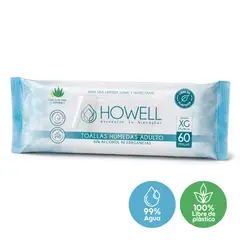 HOWELL - Toallas Humedas Adultos Hipoalergenicas 60 Unidades Howell.