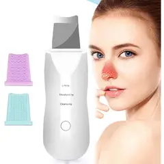 TIOZONEY - Limpiador Facial Ultrasónico con 2 Cepillos Masajeadores