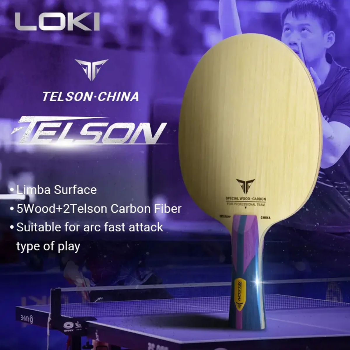 LOKI - Loki Madero Profesional Tenis de Mesa 7 Capas Telson China