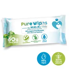 MIMORU - Toallitas Humedas Bebe 60 Unidades Wipes 99% Agua