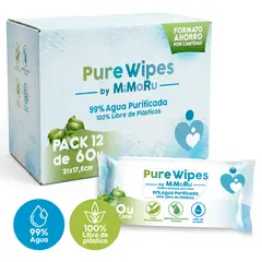 MIMORU - Toallitas Humedas Bebe 720 Unidades Wipes 99% Agua.