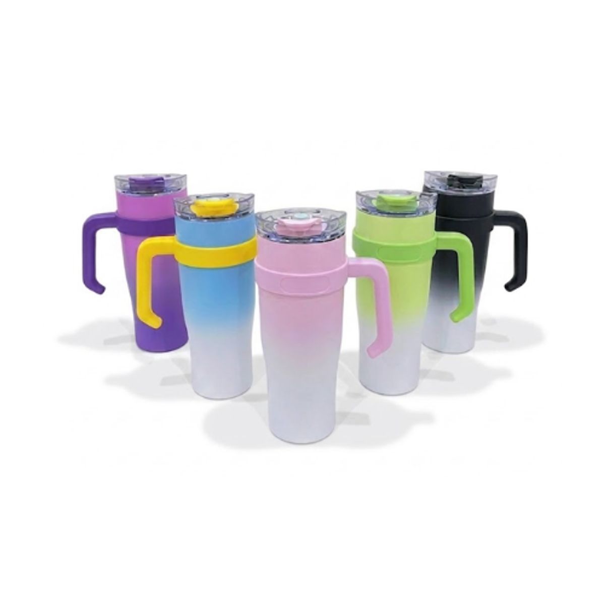 GENERICO - Vaso Térmico Degradado 1.2 Litros  - Acero Inoxidable con Asa y Sorbete
