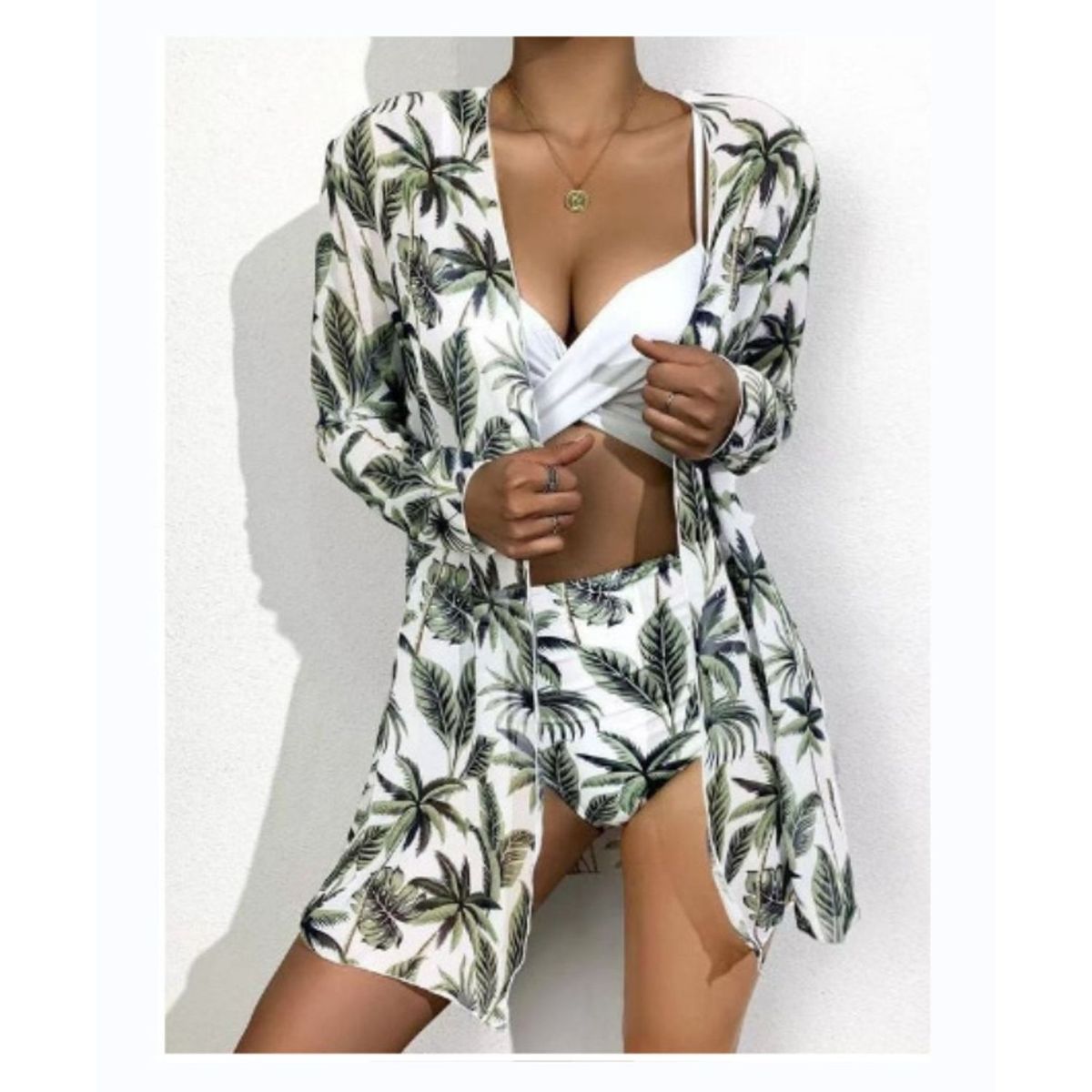 TIOZONEY - Conjunto bikini mujer con Tunica